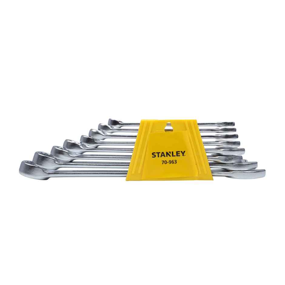 STANLEY 70-963E 8-Piece Chrome Vanadium Steel Combination Spanner Set With Maxi-Drive System