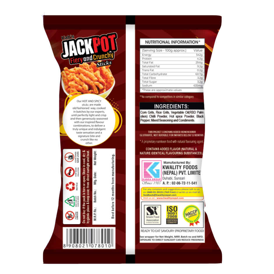 Kab's Jackpot Fiery and Crunchy Sticks