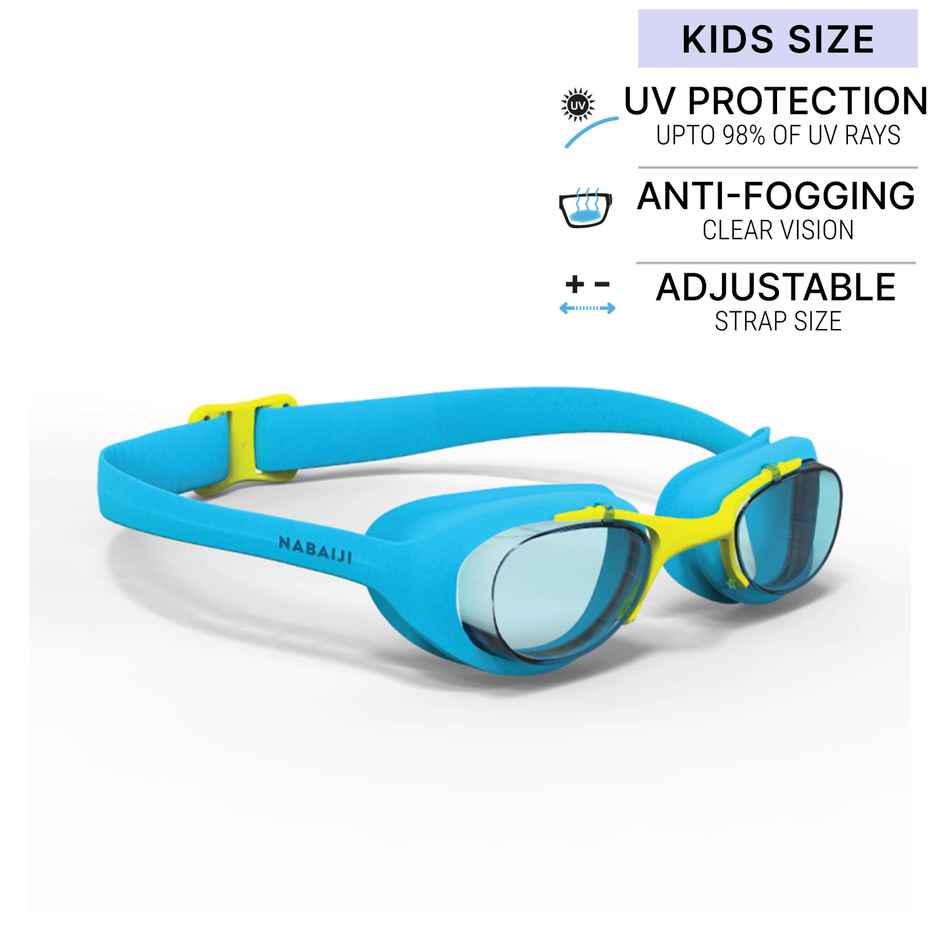 Decathlon Nabaiji Kids UV Protection Anti Fogging Swimming Goggles | Blue Yellow