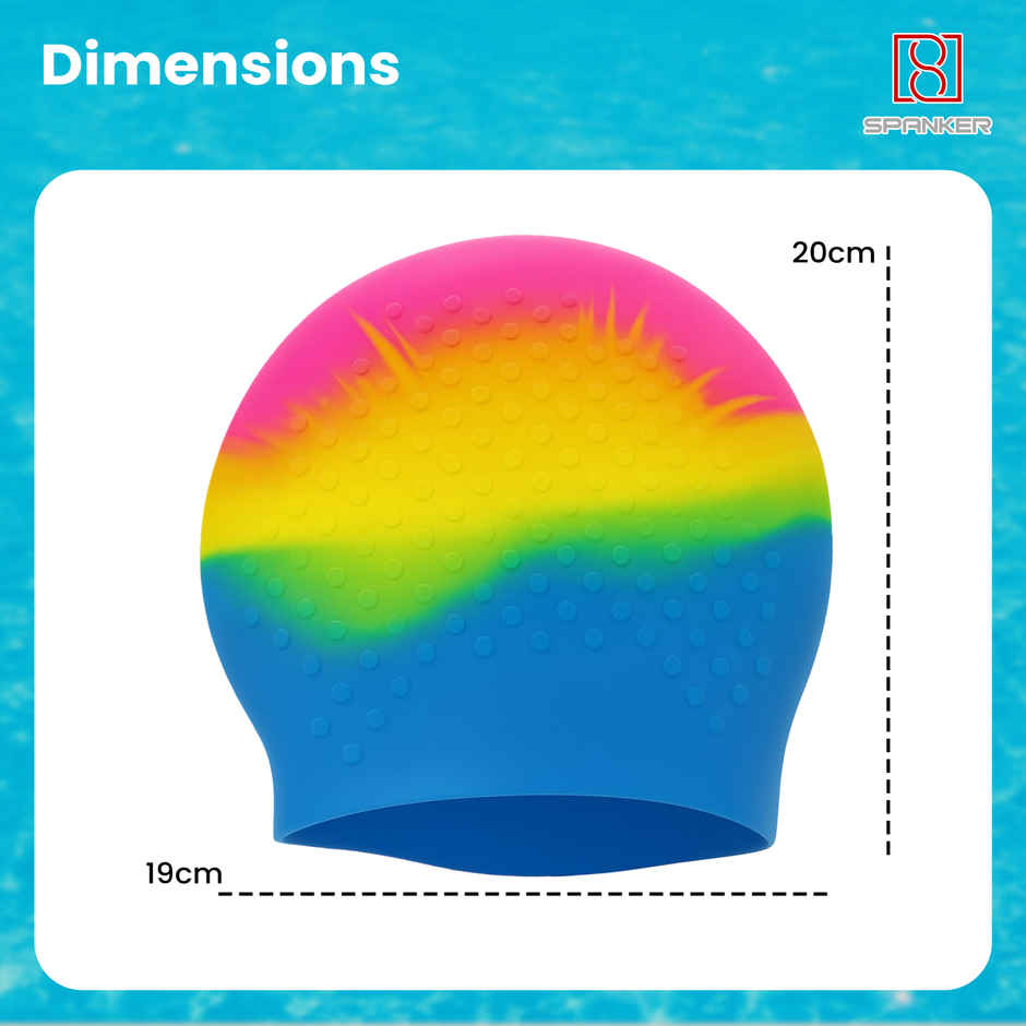 Spanker Sports Bubble Swimming Cap for Girls, Stretchable Swim Cap Kids