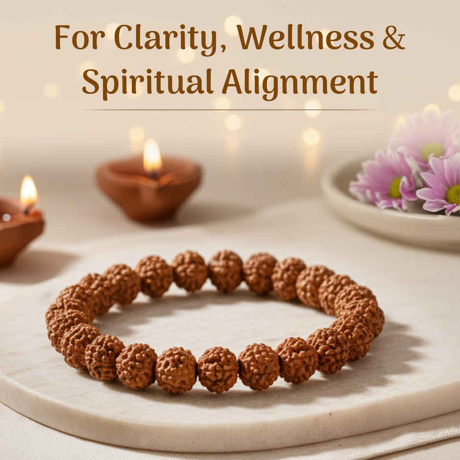 5 Mukhi Rudraksha Om Shanthi Bracelet for Spiritual Wear | Cycle Pure