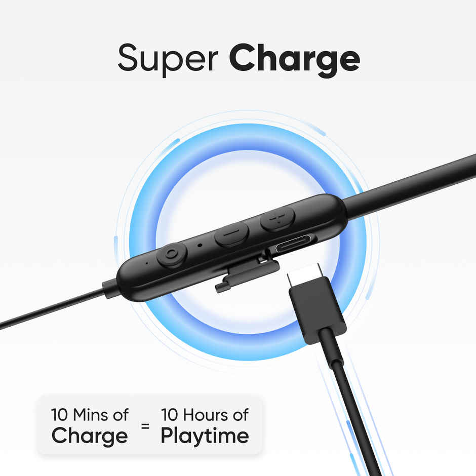 Mivi Collar D25 Earphones With Fast Charge 24 H Playtime |Powerful Bass Bluetooth Headset-Black