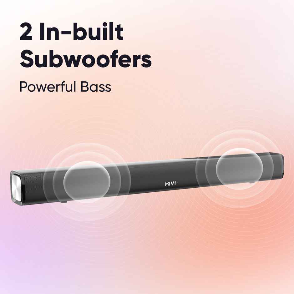 Mivi Fort S60 with 2 inBuilt Subwoofers - 3EQ Modes | 60W Bluetooth Soundbar
