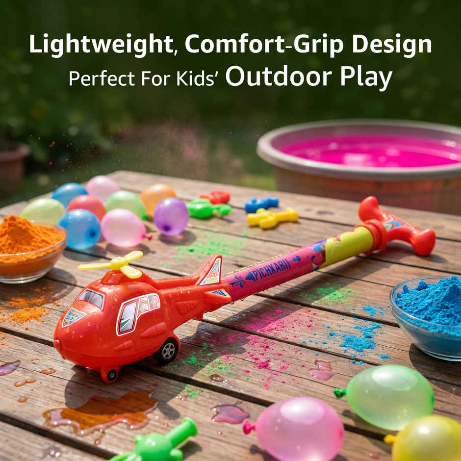 Mohak Rang Helicopter Toy Pichkari | Fun Holi Water Sprayer for Kids | Assorted Colour | Cycle