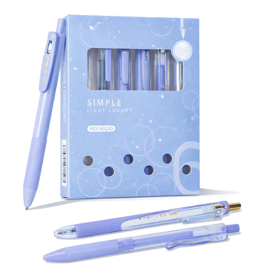 Toyshine Kawaii Click Pens | 0.5mm Fast Dry Neutral Pens | Purple