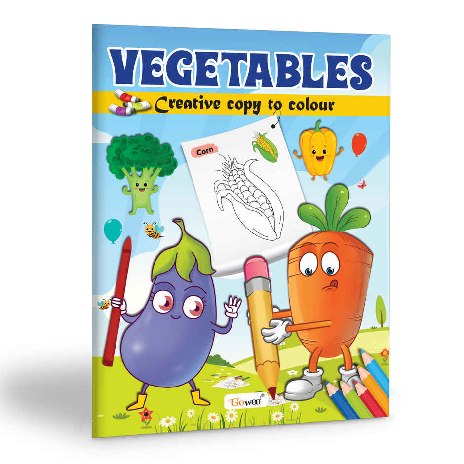 Vegetables-Creative Copy To Colour | Coloring Book for Toddlers | Simple Coloring Book for Kids