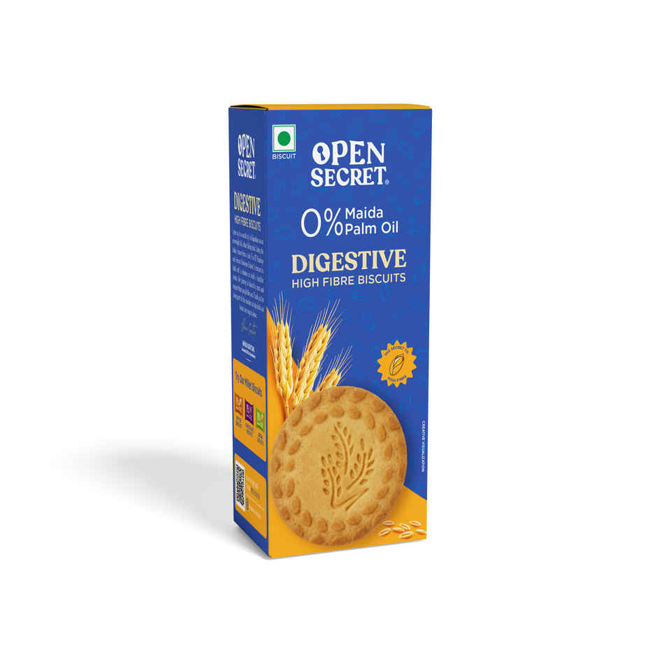 Open Secret Healthy Digestive Biscuit | 0% Maida, 0% Palm Oil, High Fibre | Goodness of Atta