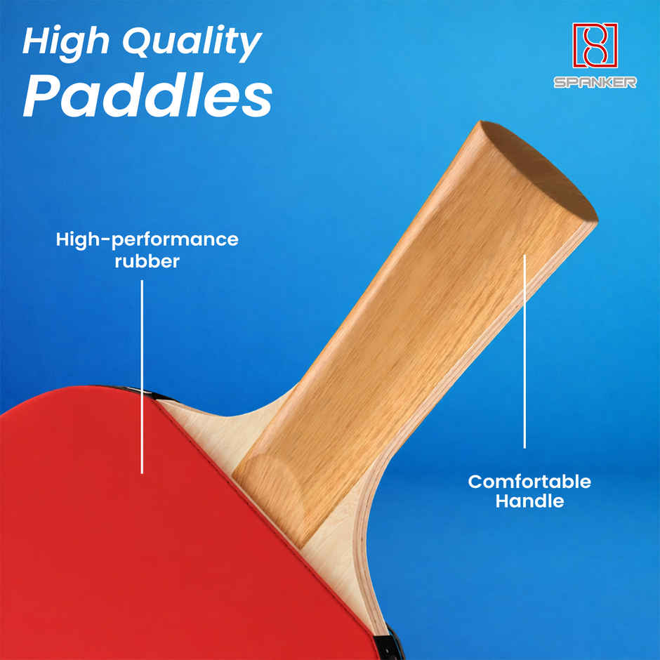 Spanker Sports Table Tennis Set with Retractable Net, 2 Bats & 3 Balls for Indoor Play