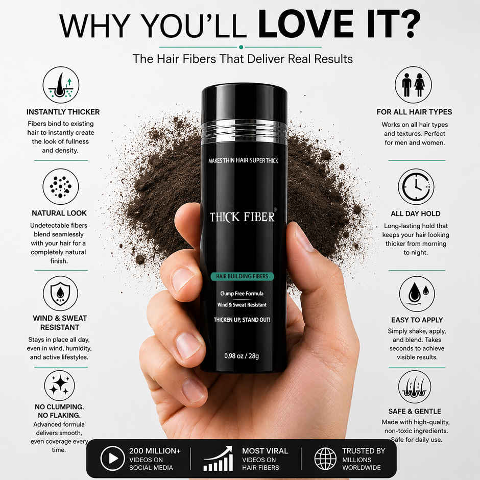 Thick Fiber Black For Thin Or Bald Spots Men And Women