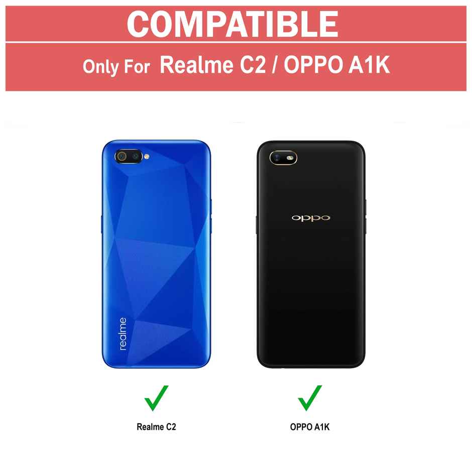 Zapcase Back Cover for Realme C2, OPPO A1K | Matte-Black