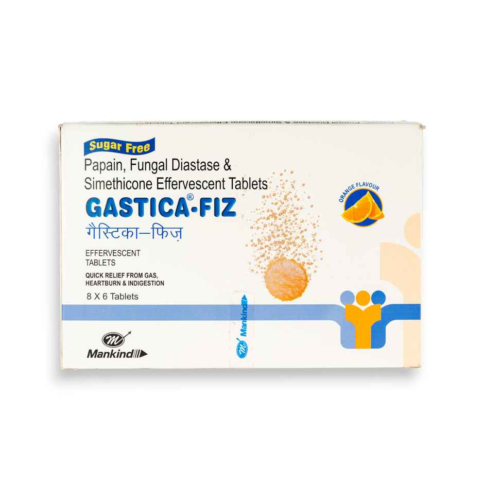 Gastica Fiz Orange Flavour Sugar Free Effervescent  Tablet
