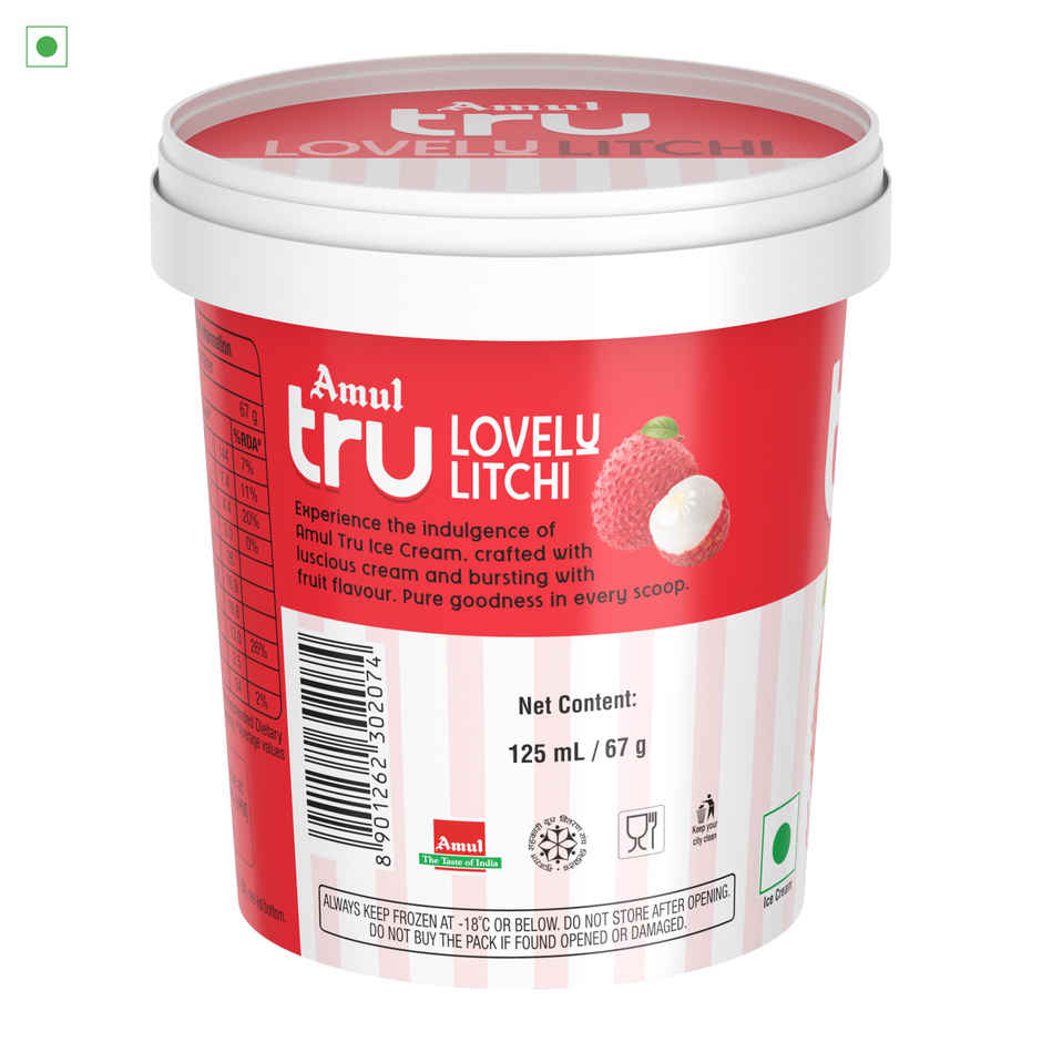 Amul Tru Lovely Litchi Ice Cream Cup
