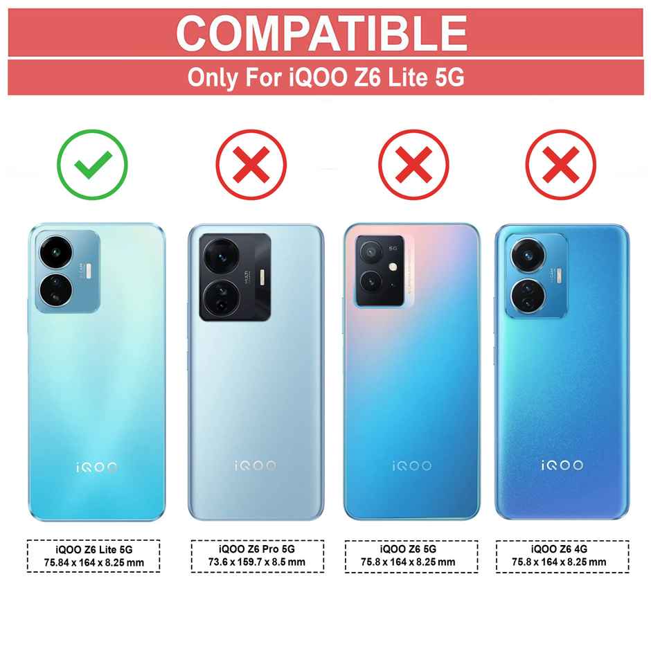 Zapcase Back Cover for iQOO Z6 Lite 5G | Matte-Black