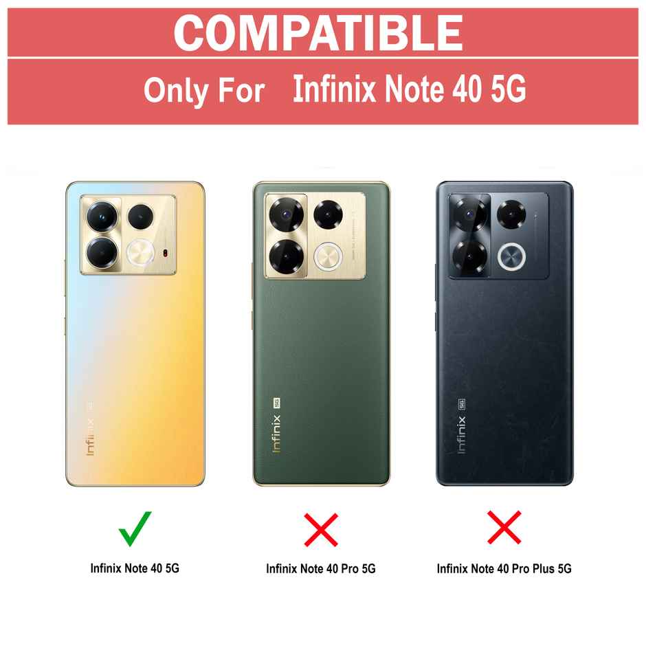 Zapcase Back Cover for Infinix Note 40 5G | Matte-Black