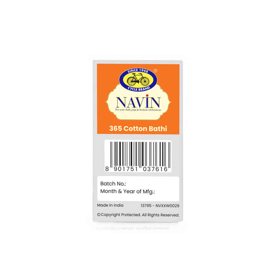 Navin 365 Cotton Wicks | White Diya Wicks for Oil Lamp | Deepam & Daily Pooja Use | House of Cycle