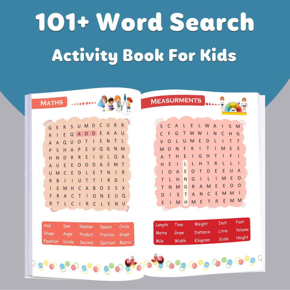 101+ Word Search Activity Book for Kids | Early Learning Activity Book | Preschool Learning Book