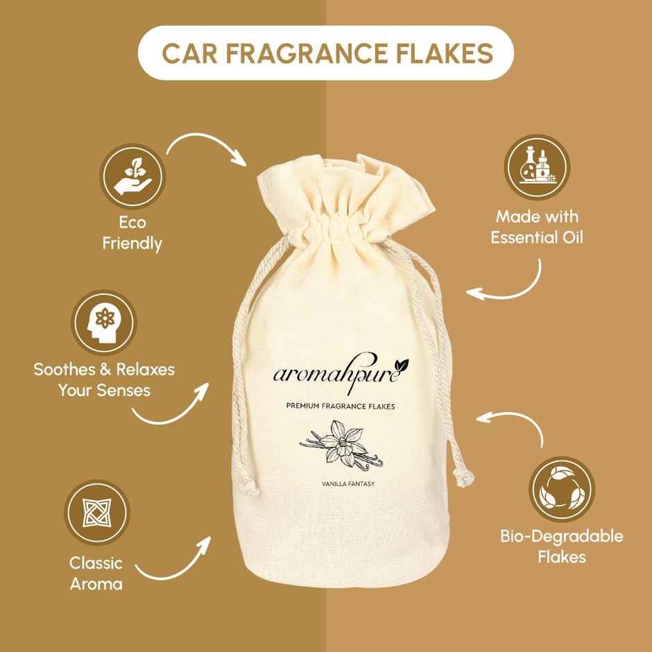 Aromahpure Premium Car Perfume Fragrance Flakes - Vanilla Fantasy | Last Upto 30 days