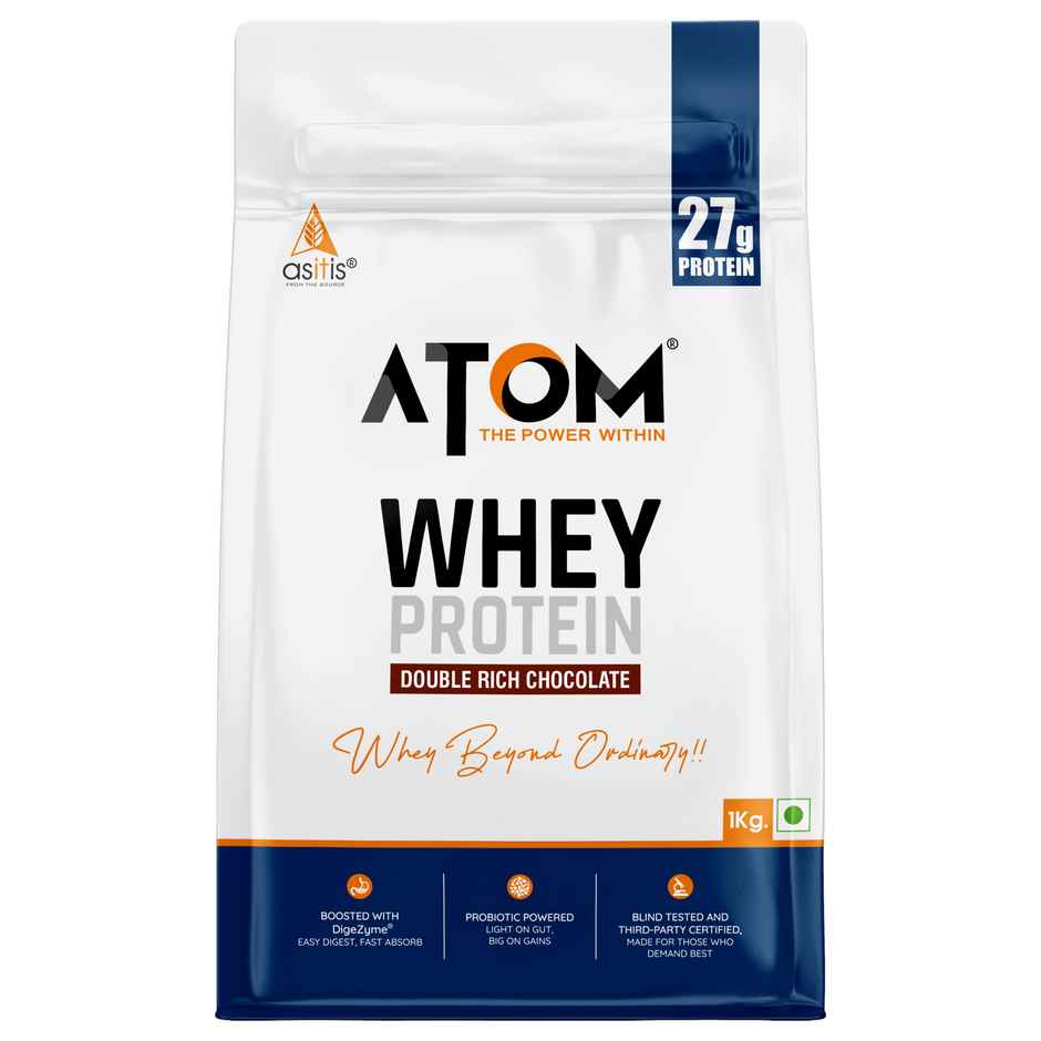 AS-IT-IS Nutrition ATOM Whey Protein with DigeZyme 1kg | Double Rich Chocolate