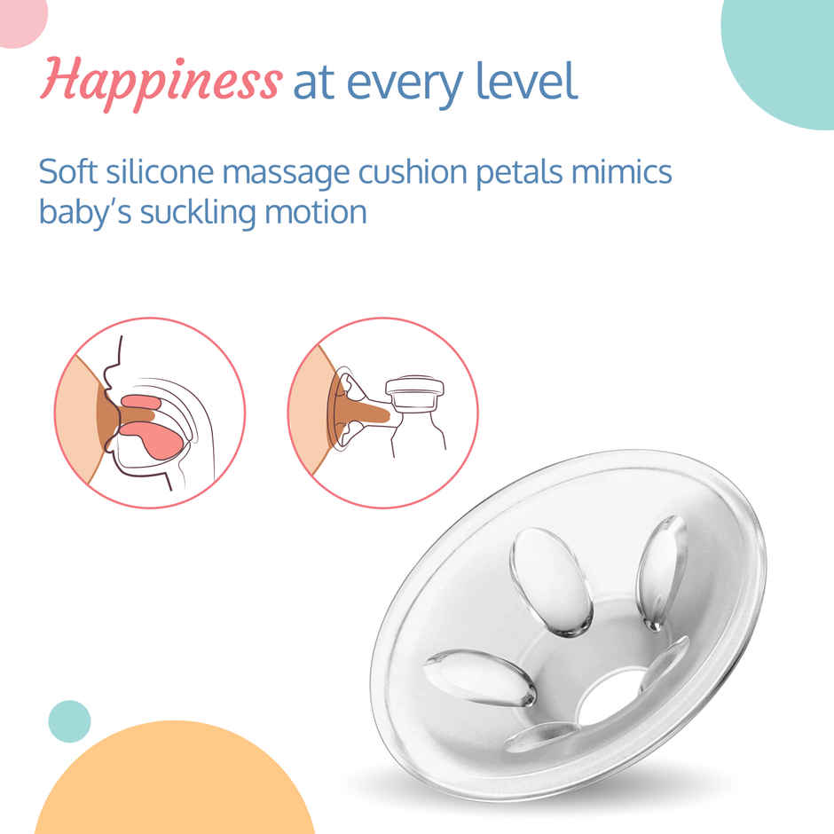 Luvlap Manual Breast Pump, 3 Level Suction Adjustment, Easy Massage Cushion, Painless, BPA Free