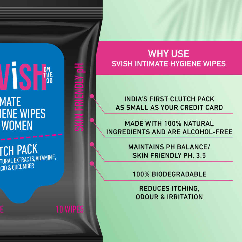Svish Hygiene Wipes For Women | 10 Pulls Per Pack