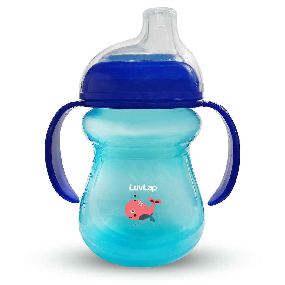 LuvLap Mobby Little Spout Sipper, 240ml, Anti-Spill Sippy Cup with Soft Silicone Spout, BPA Free