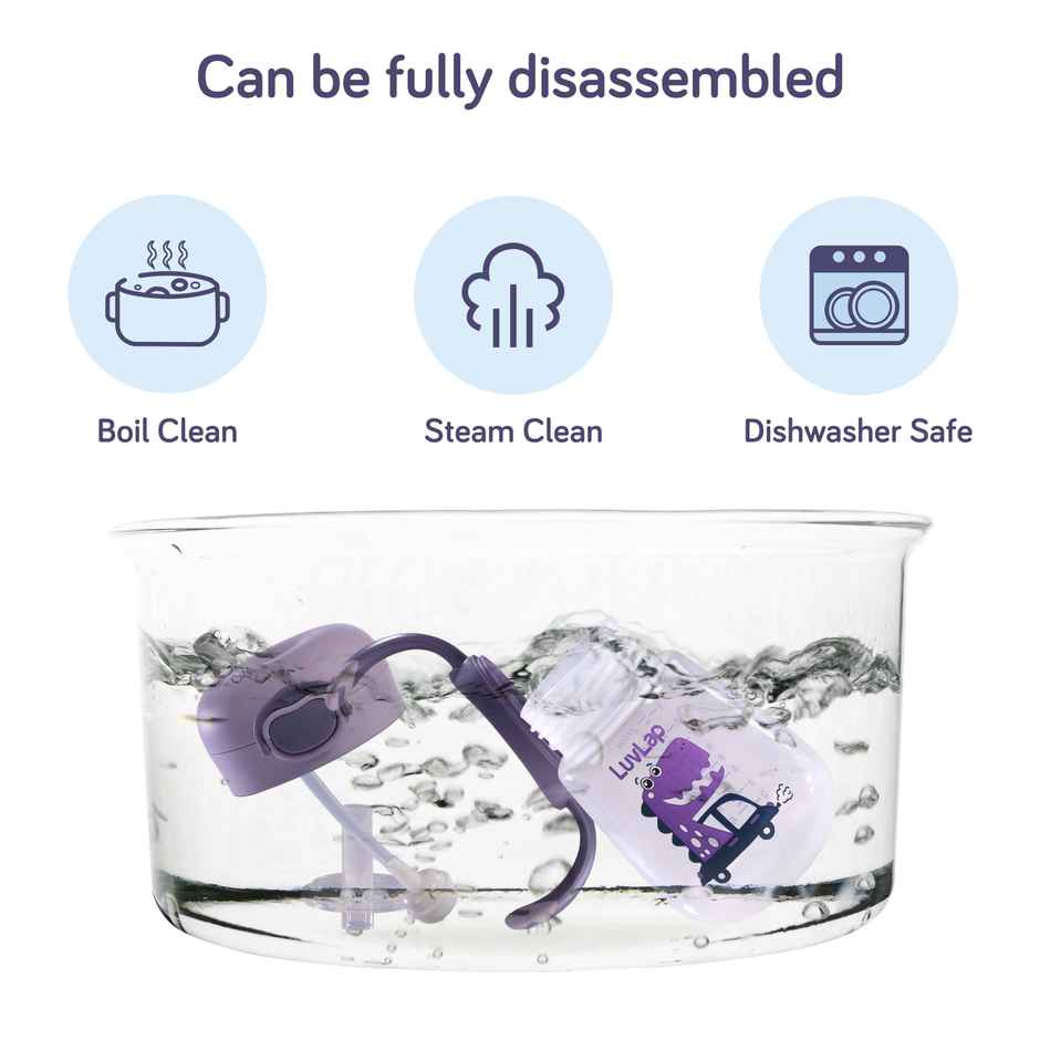 LuvLap Straw Sipper Cup with Handle, Soft Silicone, with Weighted Straw, BPA Free, 6m+