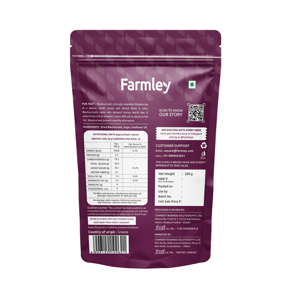 Farmley Premium Greek Dried Blackcurrant