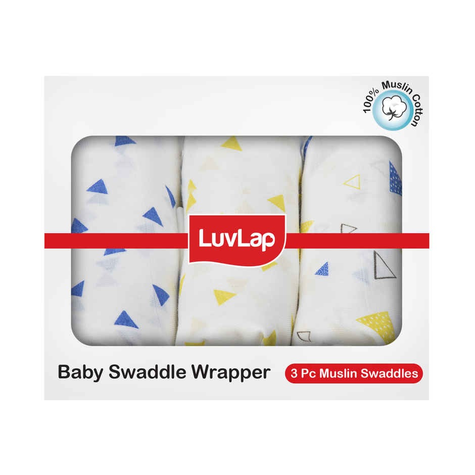 Luvlap Muslin Swaddle Triangles White