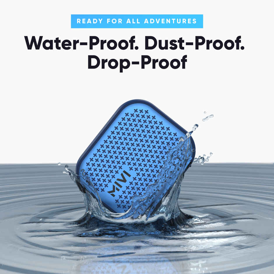 Mivi Roam 2 Bluetooth Speakers wireless-5W Portable Speaker,24 Hours Playtime,Powerful Bass, Wireless Stereo Speaker with Studio Quality Sound,Waterproof, Bluetooth 5.0 and in-Built Mic, Made In India - Blue