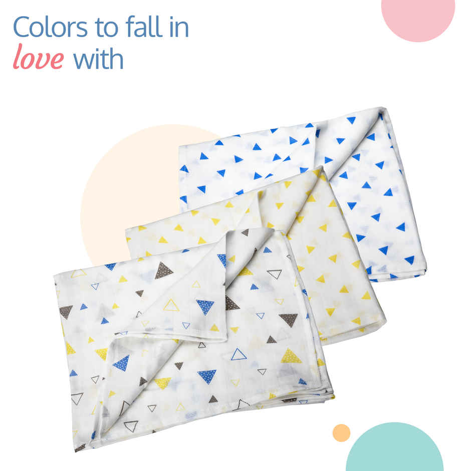 Luvlap Muslin Swaddle Triangles White