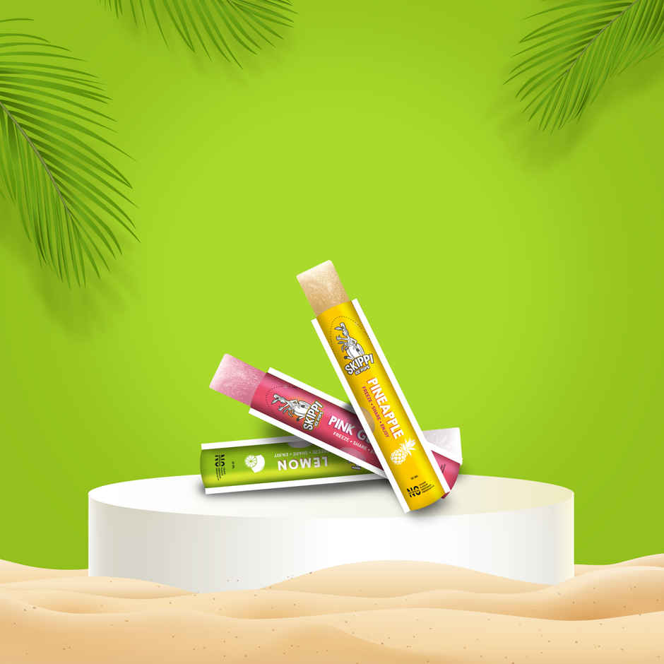 Skippi Icepops Natural Ice Popsicles | Pink Guava, Pineapple, Lemon