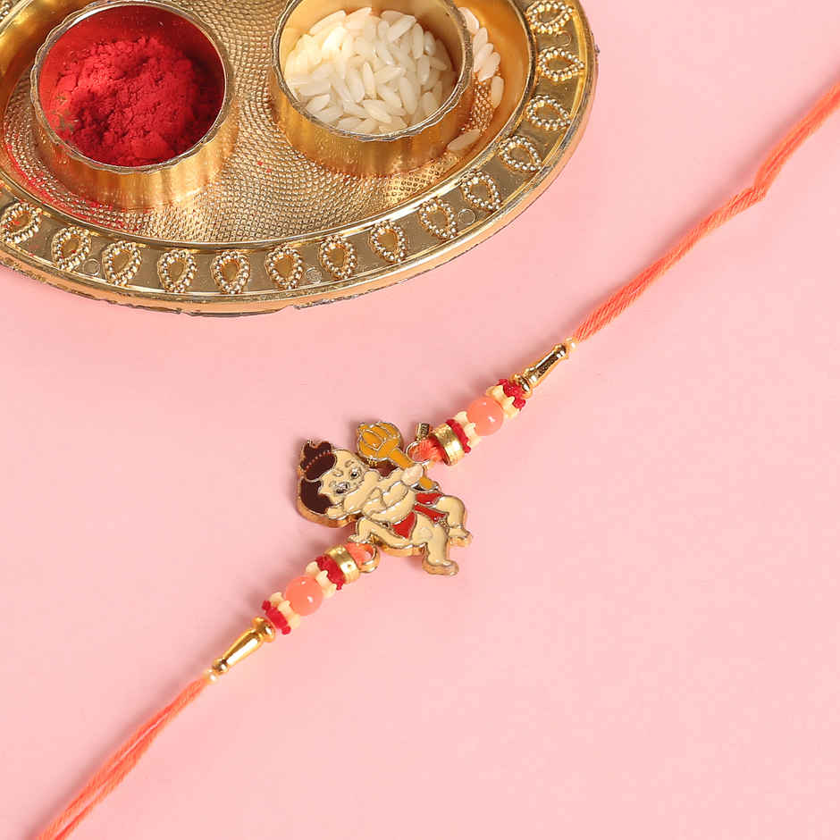 Pichai Bal Hanuman Golden Finish Pendant Rakhi