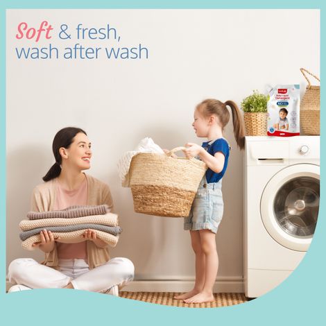 LuvLap Baby Laundry Detergent Refill pack- 1000ml, Safe for baby skin, Enriched in Aloe Vera