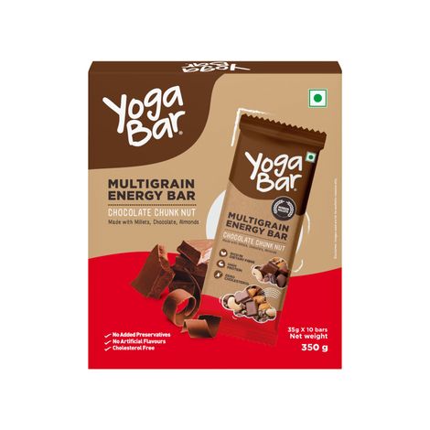 Yoga Bar Energy Bars Chocolate Chunk | High Energy & Nutrition Bars | Pack of 10 x 35g Energy Bars