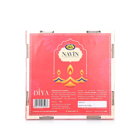 Decorative Clay Diya | Pink & Navy | Pack Of 4 | Cycle