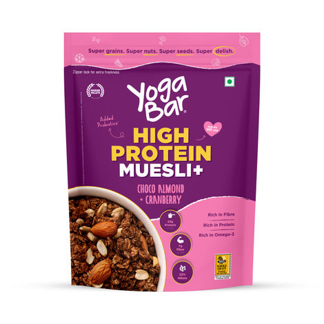Yoga Bar  High Protein Muesli With Probiotics and Whey,No Refined Sugar,Choco Almond,High Fiber
