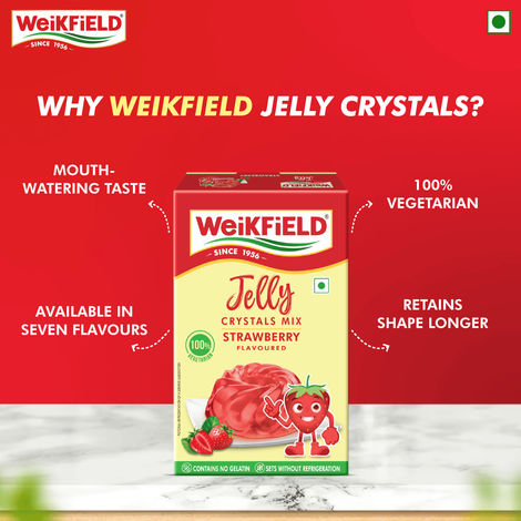 Weikfield Jelly Crystals Strawberry Flavour Carton