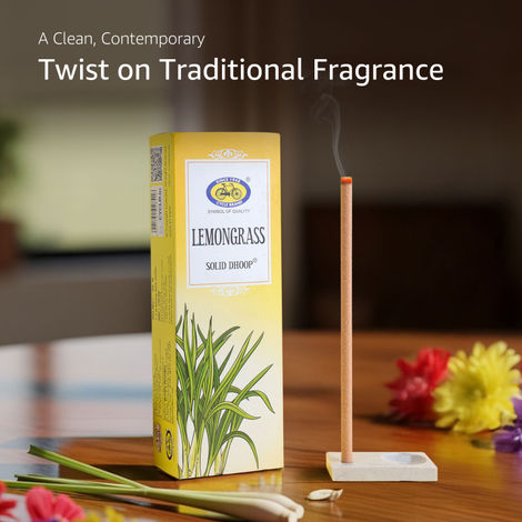 Cycle Pure Lemongrass Bambooless Solid Dhoop Stick| 6 Inch| 50 Sticks Pack