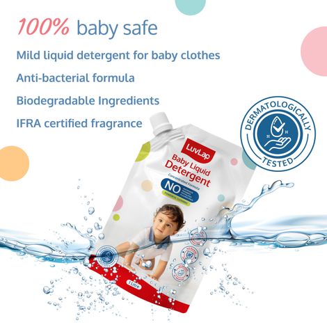 LuvLap Baby Laundry Detergent Refill pack- 1000ml, Safe for baby skin, Enriched in Aloe Vera