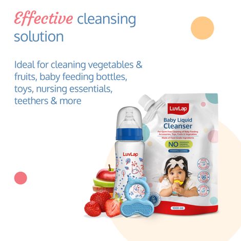 LuvLap Baby Liquid Cleanser Refill pack- 1000ml, Kills 99.9% Germs, No harsh chemicals
