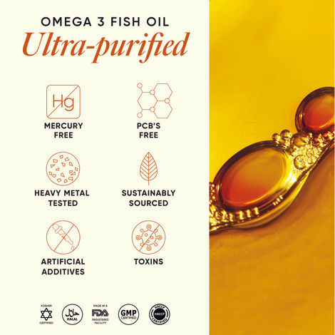 Wellbeing Nutrition Slow Triple Strength Omega-3 Fish Oil, Curcumin Extract For Brain,Joint & Heart