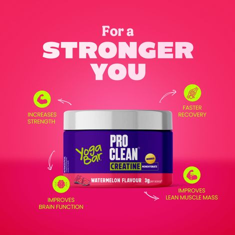 Yoga Bar Creatine Monohydrate-Micronized & Power-Packed  Strength & Performance, Watermelon Flavor