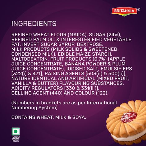 Britannia Treat Jimjam Naughty Jam Cream Biscuits | Trans Fat-free