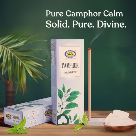 Pure Camphor Bambooless Solid Dhoop Stick | 6 Inch | 50 Sticks Pack | Cycle