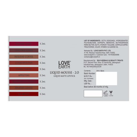 Love Earth Liquid Mousse Lipstick 2.O - Multicolour