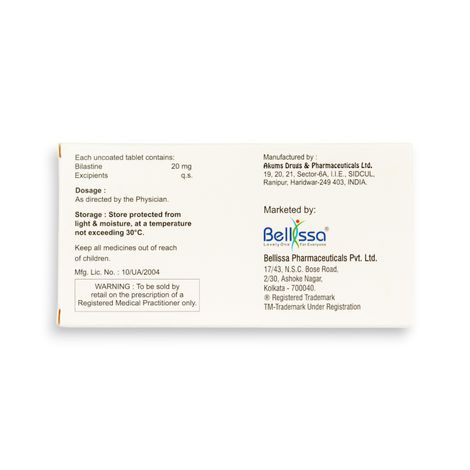 Bilastibel 20mg Tablet