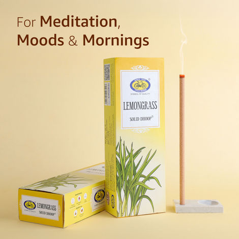 Cycle Pure Lemongrass Bambooless Solid Dhoop Stick| 6 Inch| 50 Sticks Pack
