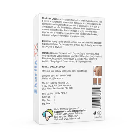 Fixderma Skarfix-TX Face Cream with Tranexamic, Kojic & Arbutin for Pigmentation & Melasma