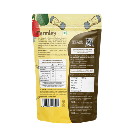 Farmley Classic Salted and Roasted Cashews | Kaju Snacks