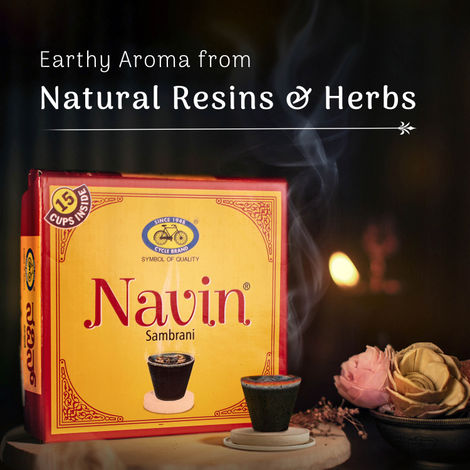 Pure Navin Sambrani Dhoop Cups For Pooja | 15 Cups | Cycle